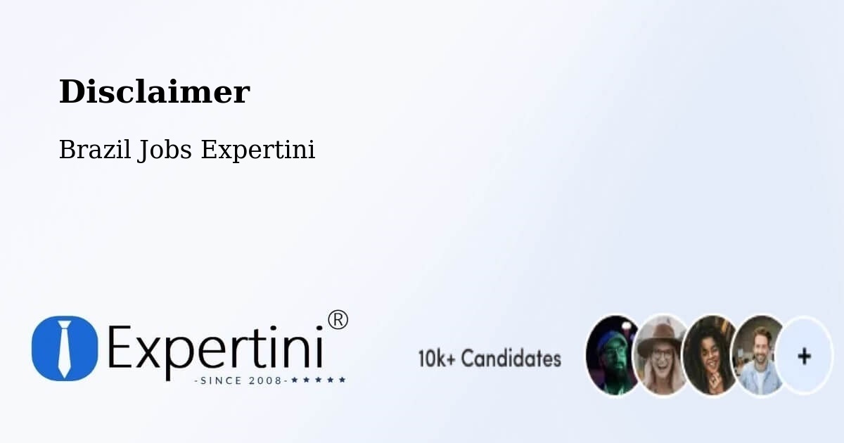 Disclaimer – Contagem - Brazil Jobs Expertini